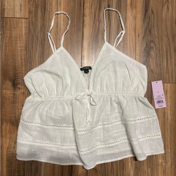 Target Wild Fable White Cotton Cami Tank size large nwt - Picture 1 of 3
